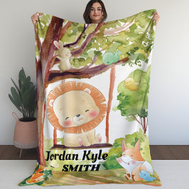 Kinder deken voor het slikken van lion, fox, Bunny