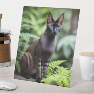 Kinder Dexter De Zwarte Siamese Kat Reclamebord Met Voetstuk