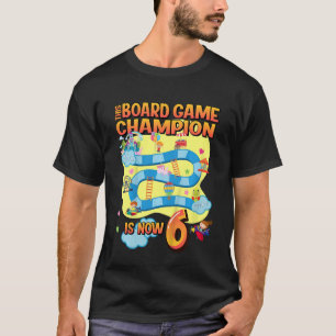 Kinder Deze bordspel kampioen is nu 6 verjaardags T-shirt
