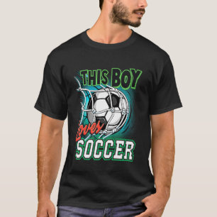 Kinder Deze jongen houdt van voetbal liefde voetba T-shirt