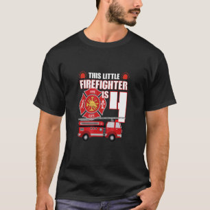 Kinder DEZE KLEINE FIREFIGHTER IS 4 JAAR OUD T-shirt