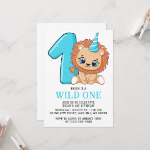 kinder dier oerwoud wild een eerste verjaardag kaart