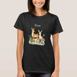 Kinder dierhertenkonijnenegelegelrivier t-shirt