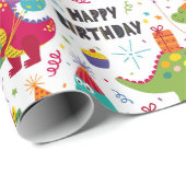 Kinder Dino is jarig Cadeaupapier (Rol Hoek)