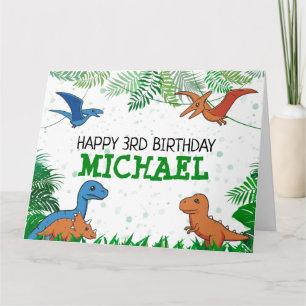 Kinder Dino Jurassic Trex Boy Dinosaur Birthday Kaart