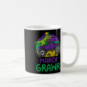 Kinder Dino Monster Truck Mardi Grawr Mardi Gras T Koffiemok