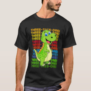 Kinder Dinosaur 3e verjaardag T-shirt