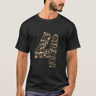 Kinder Dinosaur 4e verjaardag Jongen Meisje 4 jaar T-shirt