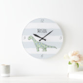 Kinder Dinosaur Cartoon & Name Boys Nursery Grote Klok (Huis)