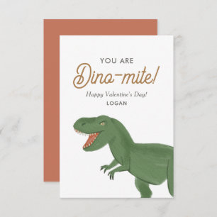 Kinder Dinosaur Dinomite Classroom Valentine Dag Notitiekaartje