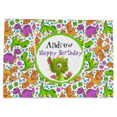 Kinder Dinosaur Gift Bag aanpassen Groot Cadeauzakje (Achterkant)