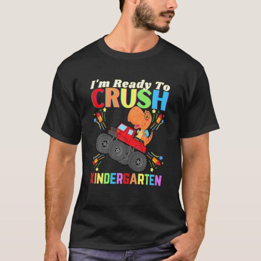 Kinder dinosaur i m Ready to crush Kindergarten Fu T-shirt (Voorkant)