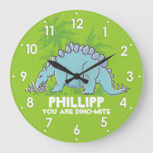 Kinder dinosaur Stegosaurus groene blauwe naam klo Grote Klok
