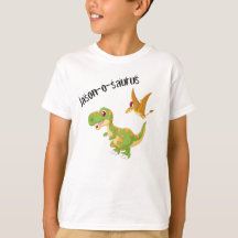 Kinder Dinosaur T-Rex voegt Naam T-Shirt toe