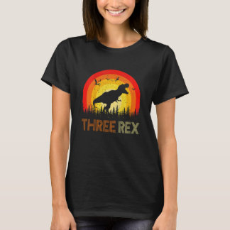 Kinder Dinosaur Trex Ik ben drie jaar oud, 3de her T-shirt