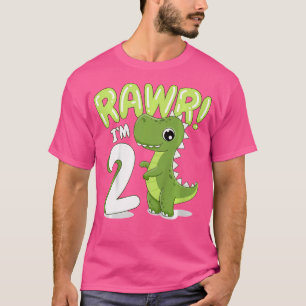 Kinder Dinosaurus 2e Verjaardag Outfit Dinosaurus T-shirt