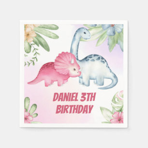 Kinder dinosaurus 3e verjaardagsfeest servet