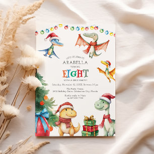 Kinder dinosaurus achtste verjaardag kaart