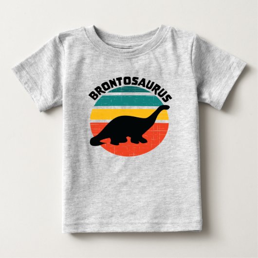 Kinder dinosaurus Brontosaurus Retro Zonsondergang (Voorkant)