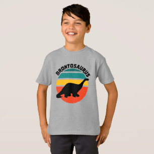 Kinder dinosaurus Brontosaurus Retro Zonsondergang T-shirt