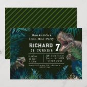 Kinder  Dinosaurus Thema Verjaardag Kaart (Voorkant / Achterkant)