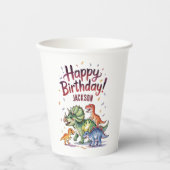 Kinder Dinosaurus Verjaardag Papieren Bekers (Voorkant)