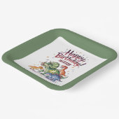 Kinder Dinosaurus Verjaardag Papieren Bordje (Gebogen)