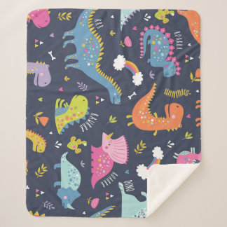 Kinder dinosaurussen: kleurrijk  patroon sherpa deken