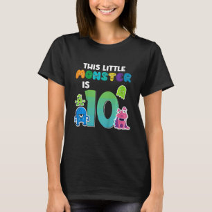 Kinder Dit kleine monster is 10 jaar oud 10e geboo T-shirt