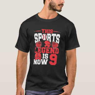 Kinder dit sportleggende is nu 9 honkbalspel 9de t-shirt