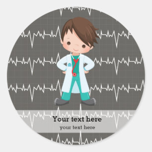 Kinder dokter ronde sticker