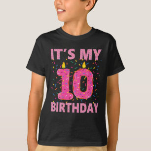 Kinder Donut Het is mijn tiende verjaardag 10 jaar T-shirt