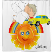 Kinder douwer gordijn Angel Car Rainbow Sun (Voorkant)