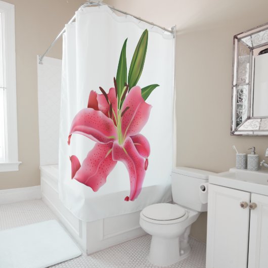 Kinder douwer gordijn Roze Lily Floral (In situ)
