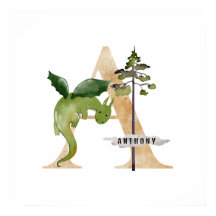 Kinder Dragon Custom Name Monogram Een Kwekerij Ka