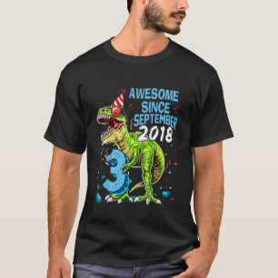 Kinder drie dagen 3e verjaardag Dinosaur 3 jaar T-shirt