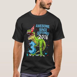 Kinder drie dagen 3e verjaardag Dinosaur 3 jaar T-shirt