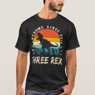 Kinder drie dagen 3e verjaardag Dinosaur 3 jaar T-shirt
