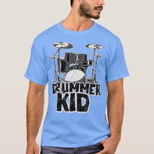 Kinder Drummer Geweldige trommelkit voor jonge Mu T-shirt