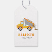 Kinder Dump Truck Constructie Thema Dank u Cadeaulabel (Achterkant)