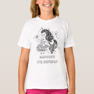Kinder Eenhoorn Verjaardag Keepsake Kleuren T-shirt