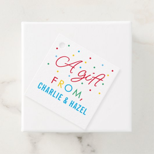 Kinder eenvoudige regenboog persoonlijke cadeautje bedankjes labels (In situ)