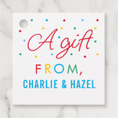 Kinder eenvoudige regenboog persoonlijke cadeautje bedankjes labels (Voorkant)