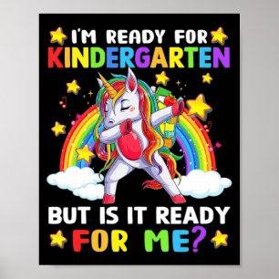 Kinder eerste dag van de kindergarten Fun Unicorn Poster