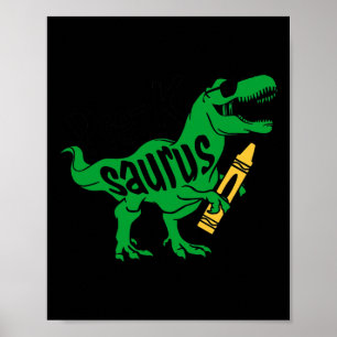 Kinder Eerste Dag van Pre K Saurus Trex Meisjes Jo Poster