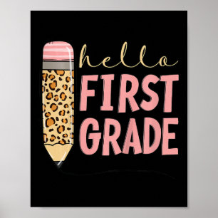 Kinder eerste dag van schoolmeisjes terug naar sch poster