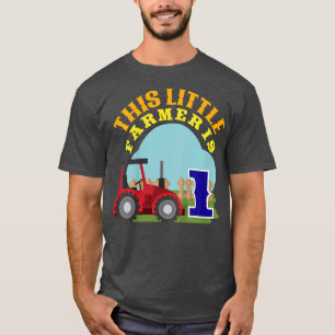 Kinder eerste verjaardag deze kleine boer is 1 Boe T-shirt