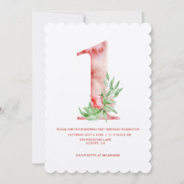 Kinder Eerste verjaardag Floral Art Deco Birthday  Kaart