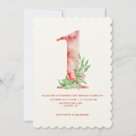 Kinder Eerste verjaardag Floral Art Deco Birthday  Kaart