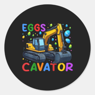 Kinder Eggscavator Bunny Excavator Egg Hunting Peu Ronde Sticker